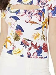 Guess Women's Off-The-Shoulder Floral-Print Top White Size X-Small