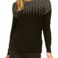 Alfani Women's Metallic-Detail Vented-Hem Sweater Black Size Small