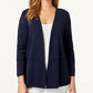 Charter Club Women's Petite Textured Cardigan Sweater Blue Size L