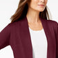 JM Collection Women's Open-Front Cardigan -RedSize Large