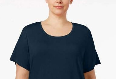 JM Collection Women's Scoop-Neck Top Intrepid Blue Size Small