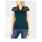 INC International Concepts Women's Lace-Trim Top Green Size XX-Large