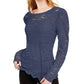 INC International Concepts Women's Lace Top Navy Size X-Small