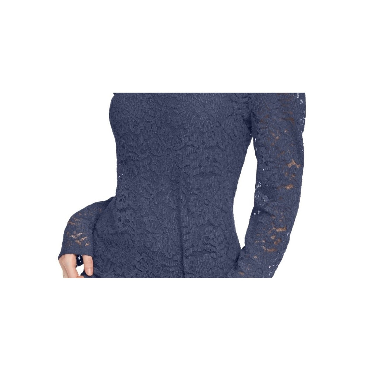 INC International Concepts Women's Lace Top Navy Size X-Small