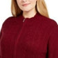 Karen Scott Women's Petite Cable-Knit Cardigan Wine Size Medium