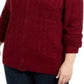 Karen Scott Women's Petite Cable-Knit Cardigan Wine Size Medium