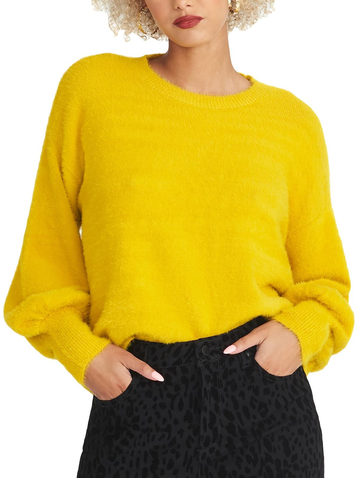 Rachel Roy Textured Sweater Yellow Size XX-Large