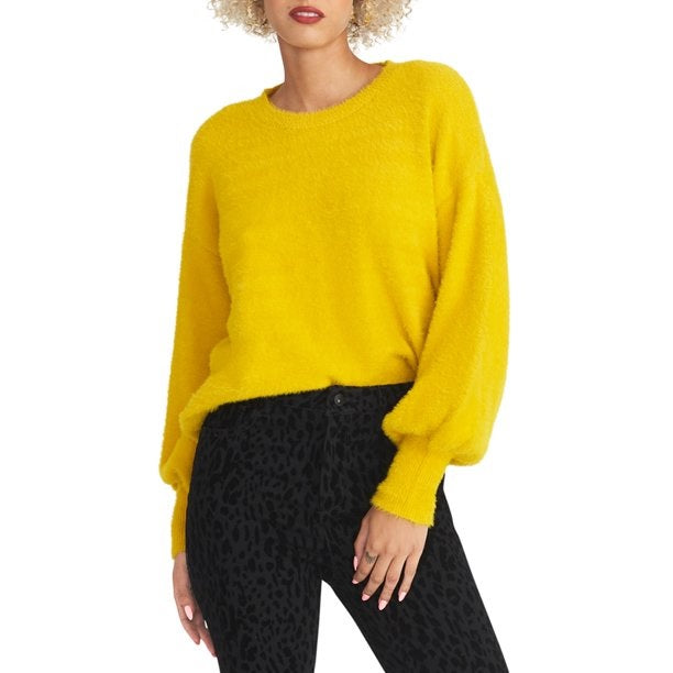 Rachel Roy Textured Sweater Yellow Size XX-Large