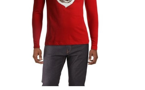 Club Room Men's Santa Bulldog Holiday Party Christmas Top Red Size Medium