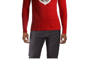 Club Room Men's Santa Bulldog Holiday Party Christmas Top Red Size Medium