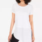 Alfani Women's Petite Vented-Hem Asymmetrical Tunic White Size SM