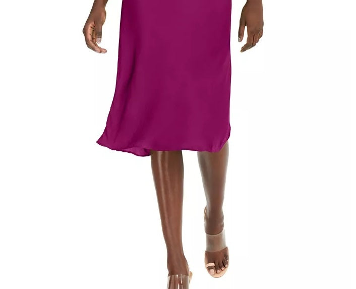 INC International Concepts Women's Solid Biased Cut Skirt Green Size Small