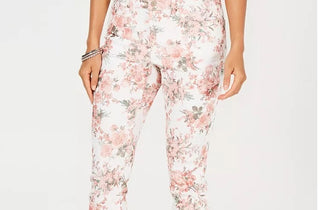 Charter Club Women's Delicate Bouquet Capri Pants White Size 14