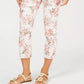 Charter Club Women's Delicate Bouquet Capri Pants White Size 14
