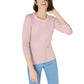 Maison Jules Women's Crewneck 3/4 Sleeve Sweater Pink Size XX-Large