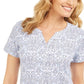 Karen Scott Women's Printed Short-Sleeve Henley Top Beige Size Medium