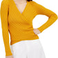 INC International Concepts Women's Surplice Textu Blouse Gold Size X-Large