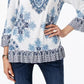 INC International Concepts Women's Ruffled Peasant Top White Size Small