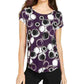 Alfani Women's Petite Printed Round-Hem T-Shirt Purple Size Petite M