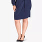 City Chic Women's Trendy Plus Size Smallplit-Sleeve Faux-Wrap Dress Blue Size 20W