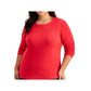 Karen Scott Women's Sport Fleece Sweatshirt Red Size Large
