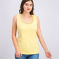 Karen Scott Women's Stud-Trim Ladder-Neck Top Yellow Size Small