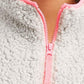 No Boundaries Juniors' Quarter-Zip Sherpa Pullover Sweater Gray Size Small