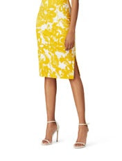 Trina Trina Turk Women's Emotion Floral-Print Midi Yellow Dress Size 12