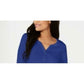 Karen Scott Women's Petite Cotton Henley Shirt Blue Size PXL