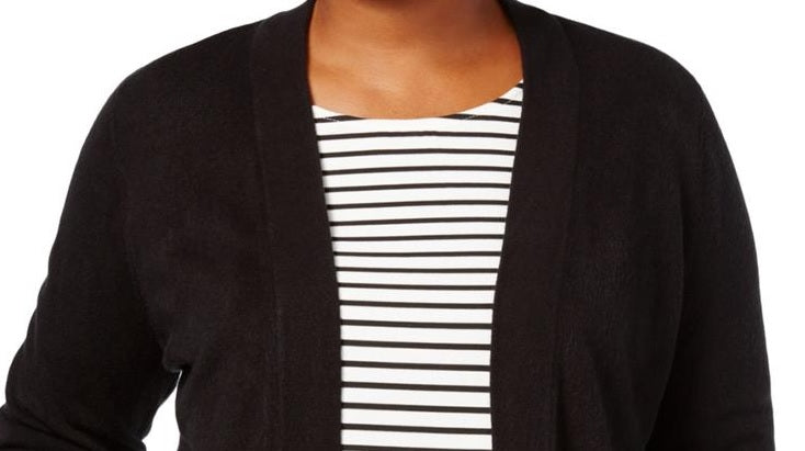 Karen Scott Women's Turbo Duster Cardigan Black Size X-Large