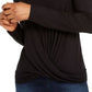 INC International Concepts Women's Twisted Top Black Size Large