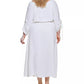 Calvin Klein Women's Plus Size Off-The-Shoulder Crepe Dress White Size 14W