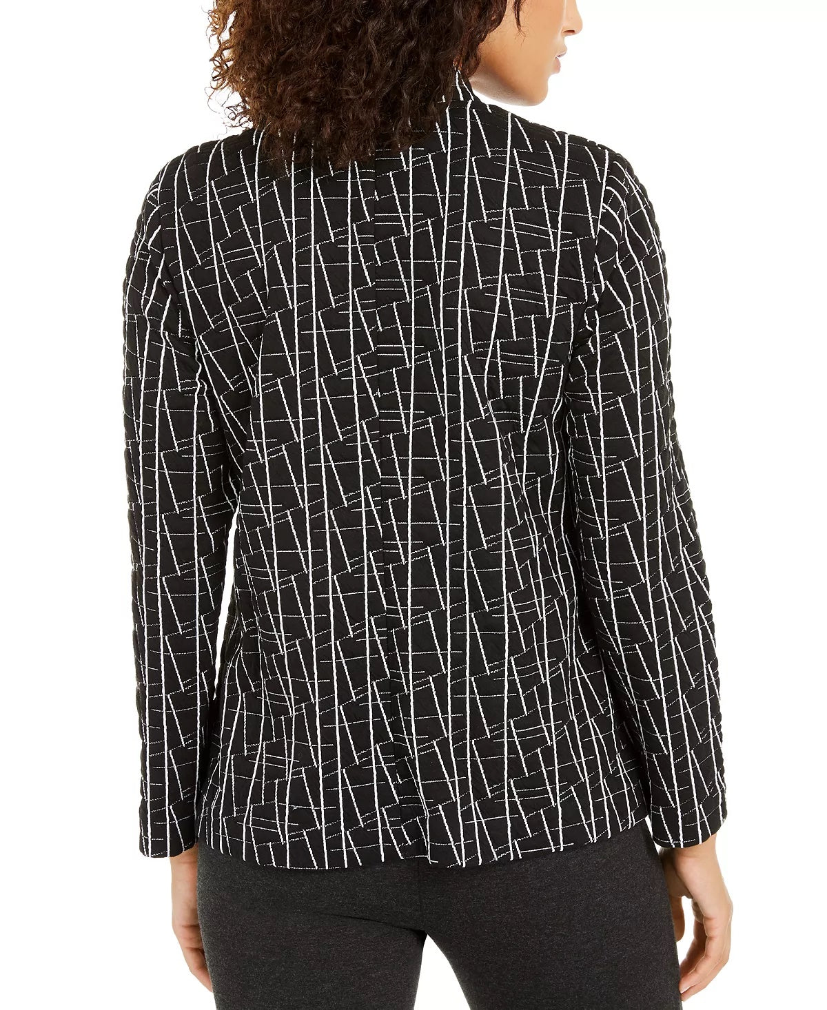 Alfani Women's Printed Jacket Black Size Medium