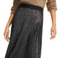 Lucy Paris Women's Pleated Velvet Skirt Gold Size X-Large