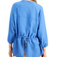 Alfani Women's Bishop-Sleeve Tie-Back Top Blue Size Large
