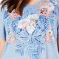 Style & CoWomen's Graphic T-Shirt Blue Size -1X