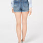 Vanilla Star Juniors' Mid-Rise Cuffed Jean Short Blue Size 11