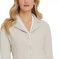 DKNY Women's Beige Glitter Patterned Zip Up Jacket White Size 10