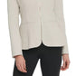 DKNY Women's Beige Glitter Patterned Zip Up Jacket White Size 10