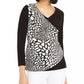 Alfani Women's Faux-Wrap Top Black Size Medium