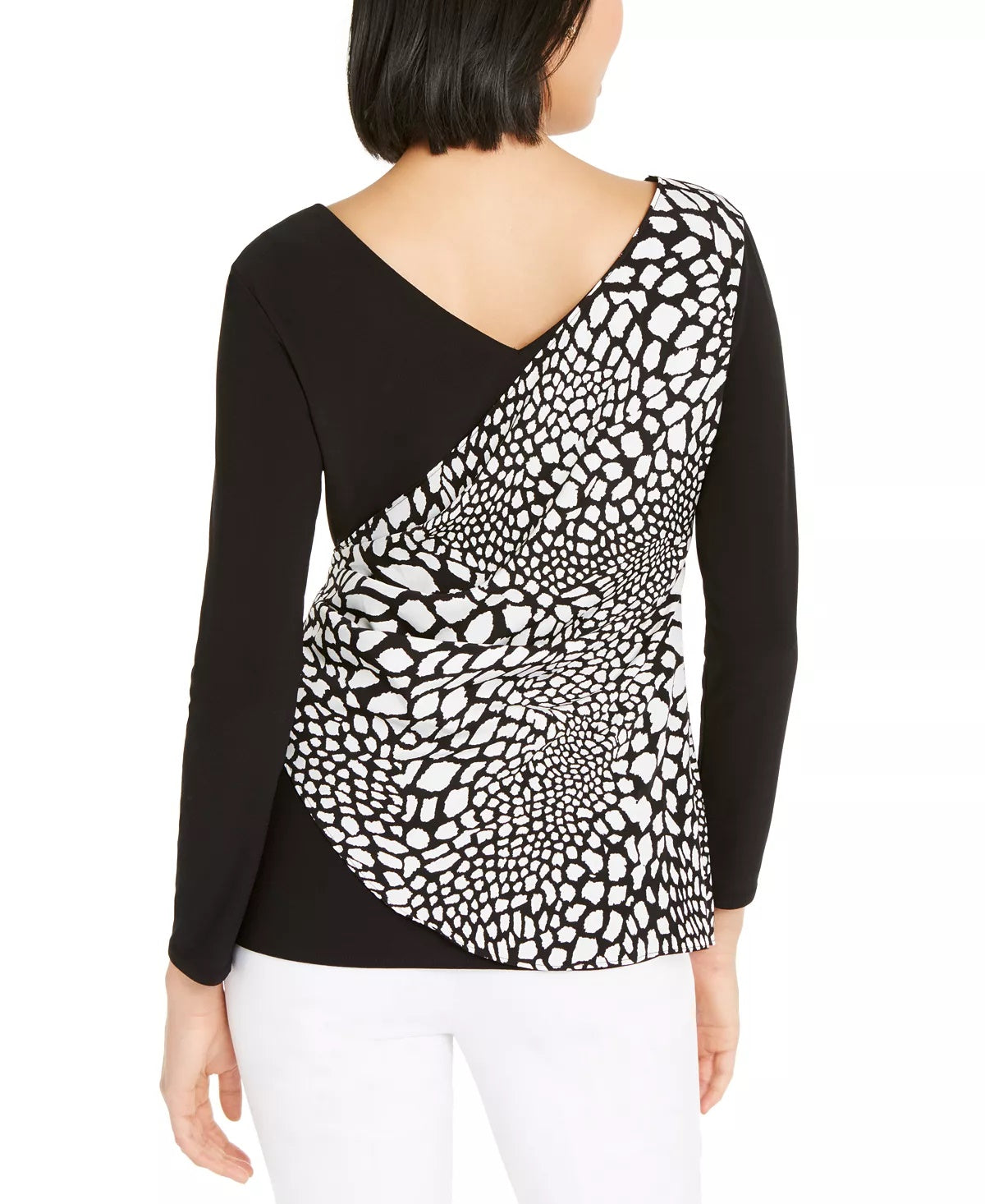 Alfani Women's Faux-Wrap Top Black Size Medium