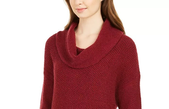 Style & Co Women's Cowl-Neck Sweater Red Size Small