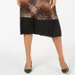 Alfani Women's Pleated Snake-Embossed Midi Skirt Brown X-Large