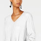 INC International Concepts Women's Gauze Tie-Front Top -White  X-Large
