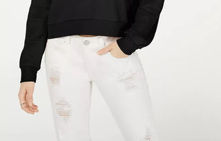 Crave Fame Juniors' Waffle-Knit Quarter-Zip Top Black X-Large