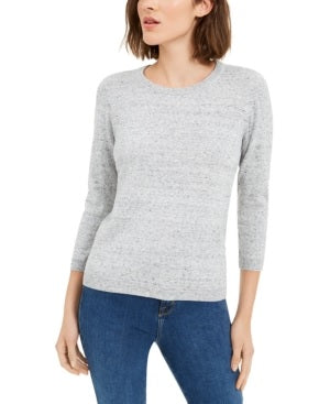 Maison Jules Women's Flecked Sweater Grey Size Large