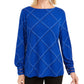 Charter Club Women's Plaid Knit Top Blue Size X Small