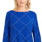 Charter Club Women's Plaid Knit Top Blue Size X Small