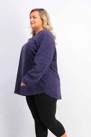 Karen Scott Women's  Mediumarled Microfleece Top Purple Size 0X