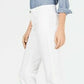 Charter Club Women's Straight-Leg Braid-Stripe Jeans White Size 10